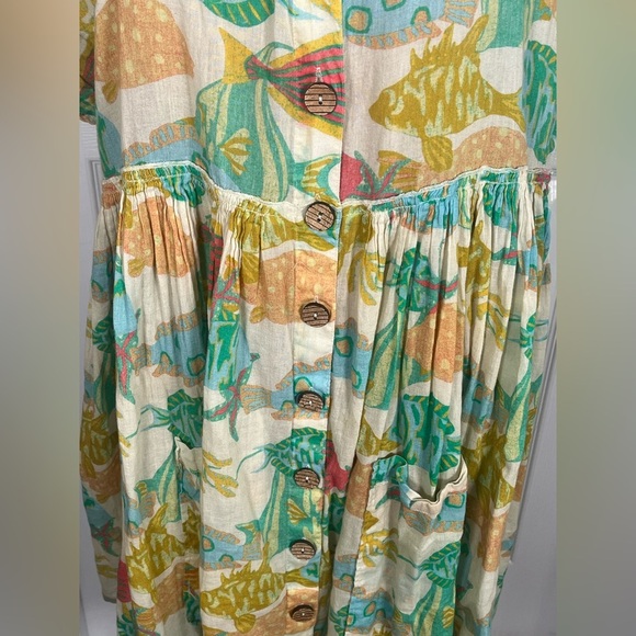 Free People Beachy Coastal Oceana Fish Tunic Mini Dress Size Medium NWOT - Picture 7 of 10